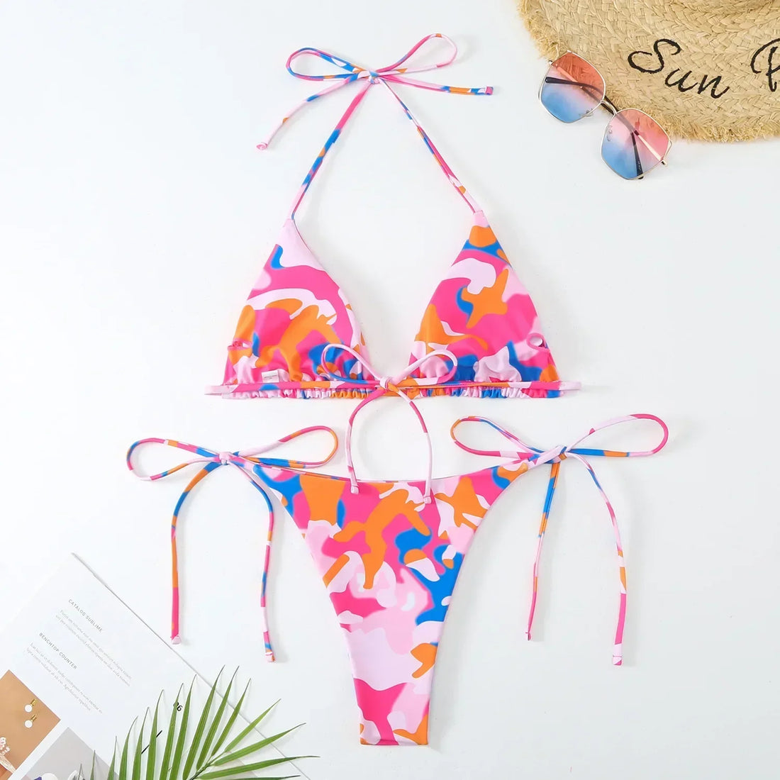 Colourful Camo Bikini Set