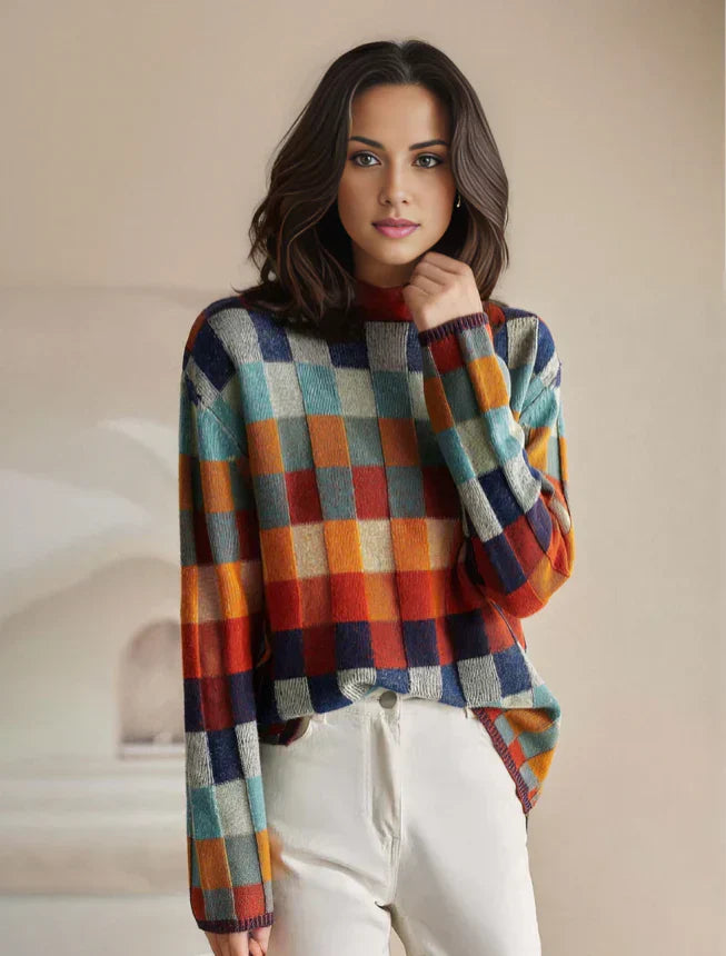 Serena Colorful Plaid Sweater