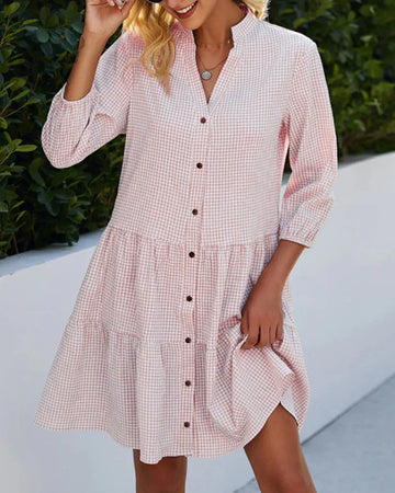 Emily Elegant Plaid Dress