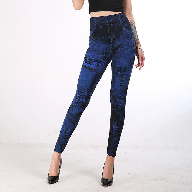 Roxy High Wasted Jeans Lookalike Leggings